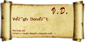 Végh Donát névjegykártya